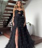 Ball Gown Sweetheart Tulle Tiered Prom Dresses With Ruched