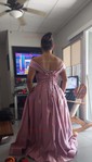 Ball Gown Off-the-shoulder Satin Prom Dresses With Ruched