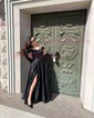 Ball Gown Off-the-shoulder Satin Prom Dresses With Ruched