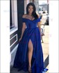 Ball Gown Off-the-shoulder Satin Prom Dresses With Ruched