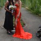 Mermaid Strapless Satin Corset Prom Dresses With Beading
