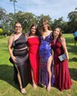 Black Sheath/Column V-neck Sparkly Sequin Prom Dresses