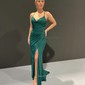 Sheath/Column Cowl Neck Glitter Prom Dresses With Ruched