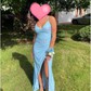Sheath/Column Cowl Neck Glitter Prom Dresses With Ruched