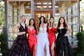 Ball Gown Strapless Tulle Ruffle Tiered Prom Dresses With Bow