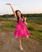 Unique Black Skater Satin Bow Homecoming Dresses