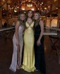 Mermaid V-neck Jersey Cut Out Beaded Prom Dresses