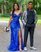 Mermaid Off-the-shoulder Sparkly Sequin Prom Dresses With Appliques