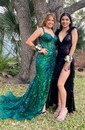 Mermaid Off-the-shoulder Sparkly Sequin Prom Dresses With Appliques