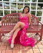 Mermaid Off-the-shoulder Sparkly Sequin Prom Dresses With Appliques