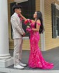 Mermaid Off-the-shoulder Sparkly Sequin Prom Dresses With Appliques