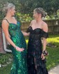 Mermaid Off-the-shoulder Sparkly Sequin Prom Dresses With Appliques