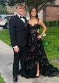 Ball Gown Off-the-shoulder Tulle Tiered Prom Dresses With Appliques