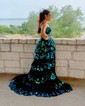 Ball Gown Off-the-shoulder Tulle Tiered Prom Dresses With Appliques