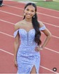 Sheath/Column Off-the-shoulder Tulle Prom Dresses With Appliques