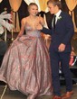Ball Gown V-neck Glitter Floor-length Prom Dresses