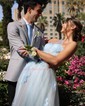 Ball Gown One Shoulder Tulle Prom Dresses With Appliques