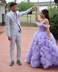 Princess Off-the-shoulder Tulle Ruffle Tiered Prom Dresses