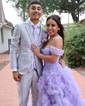 Princess Off-the-shoulder Tulle Ruffle Tiered Prom Dresses