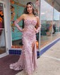 Mermaid Sweetheart Tulle 3D Floral Prom Dresses With Long Sleeves