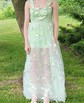 Ball Gown V-neck Tulle 3D Floral Prom Dresses