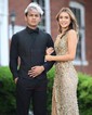 Sheath/Column V-neck Backless Sparkly Sequin Prom Dresses