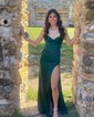 Sheath/Column Sweetheart Satin Corset Prom Dresses With Ruched