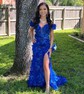 Mermaid Off-the-shoulder Lace Tulle 3D Floral Prom Dresses