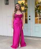 Mermaid Strapless Satin Corset Prom Dresses With Ruched