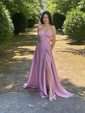A-line Sweetheart Satin Floor-length Corset Prom Dresses