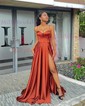 A-line Sweetheart Satin Floor-length Corset Prom Dresses