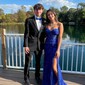 Sheath/Column Strapless Tulle Corset Prom Dresses With Appliques