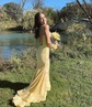 Mermaid V-neck Jersey Backless Beaded Prom Dresses