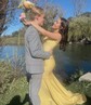 Mermaid V-neck Jersey Backless Beaded Prom Dresses