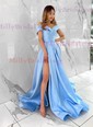 Ball Gown Off-the-shoulder Satin Prom Dresses With Ruched