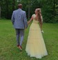 Ball Gown Sweetheart Tulle Ruffle Prom Dresses With Ruched