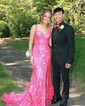 Mermaid Off-the-shoulder Sparkly Sequin Prom Dresses With Appliques