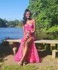 Mermaid Off-the-shoulder Sparkly Sequin Prom Dresses With Appliques