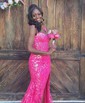 Mermaid Off-the-shoulder Sparkly Sequin Prom Dresses With Appliques
