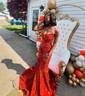 Mermaid V-neck Sparkly Velvet Sequin Prom Dresses