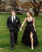 Ball Gown Off-the-shoulder Tulle Tiered Prom Dresses With Appliques