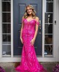Sheath/Column Off-the-shoulder Sparkly Sequin Prom Dresses
