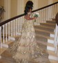 Ball Gown Sweetheart Tulle Tiered Prom Dresses With Appliques