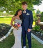 Sheath/Column Strapless Sparkly Velvet Sequin Prom Dresses With Beading