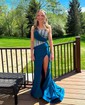 Sheath/Column One Shoulder Jersey Corset Prom Dresses With Beading