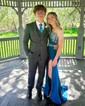 Sheath/Column One Shoulder Jersey Corset Prom Dresses With Beading