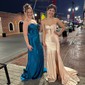 Sheath/Column Strapless Satin Cut Out Prom Dresses With Ruched