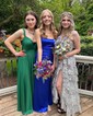 Ball Gown Off-the-shoulder Tulle Tiered Prom Dresses With Appliques