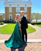 A-line Strapless Satin Cut Out Prom Dresses With Ruched