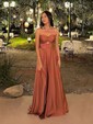 A-line Strapless Chiffon Cut Out Prom Dresses With Ruched